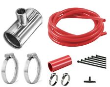 Dump Valve Fitting Kit 76mm Alloy T-Piece for 25mm BOV - RED Silicone 3" Inch