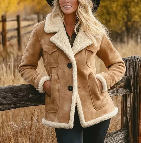 Women suede shearling - suede,