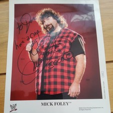 Mick Foley WWE WRESTLING Genuine Hand-Signed Autograph 10 x 8 Mankind Cactus WWE