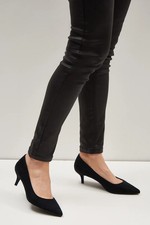 Dorothy Perkins Womens Court Shoes Black Stylish Comfortable Kitten Heels