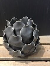 Gisela Graham Ceramic Artichoke Grey Glazed Tea light Candle Holder Slight 2nd