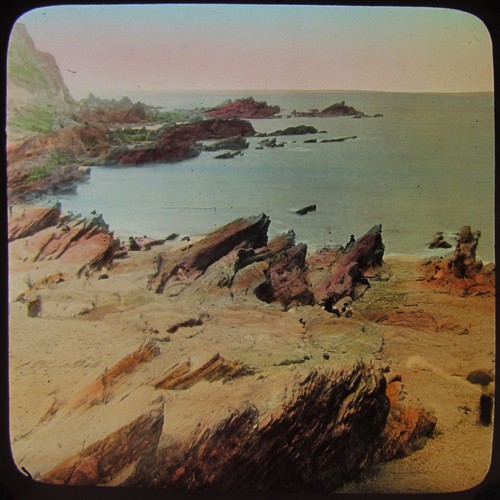 Glass magic lantern slide - glass,