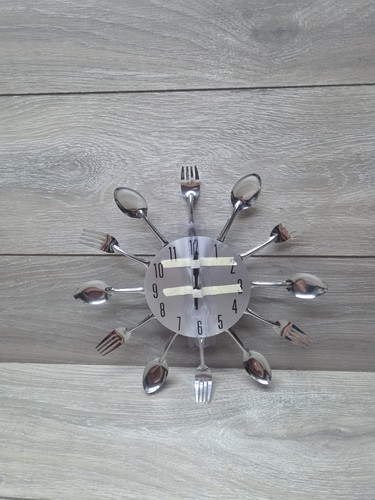 Cutlery wall clock with spoons - cutlery,