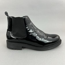 Clarks Orinoco Lane Black Patent Leather Ankle Pull On Chelsea Boots Size 41 UK7