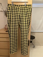 Loudmouth Men’s Golf Trousers Yellow Black Houndstooth Pattern W38 L32 - used