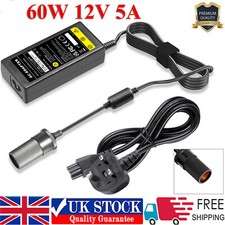 UK 240V Mains Plug to 12V Socket Adapter Car Cigarette Lighter Power Converter
