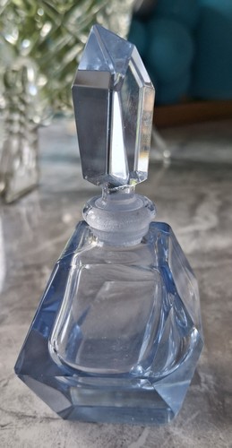 Lovely pale blue faceted - blue, glass