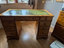 Vintage ducal desk with leather inlay