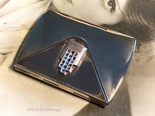Shiny silver tone jeweled