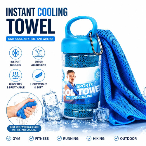 Cooling towel with portable - cooling,