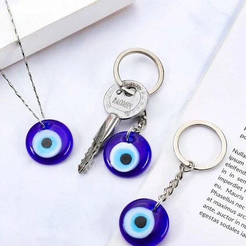 Turkish blue evil eye keychain - turkish,