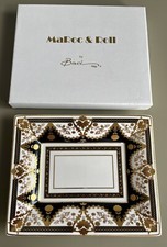 Baci Milano Rectangular BLACK TIE Decorative tray in porcelain