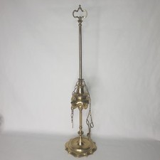 Antique C19th Italian 2 wick Brass Lucerna Oil Lamp w/ Tools For Parts