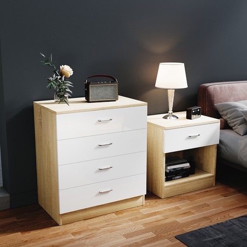 Modern high gloss chest 4 - high,