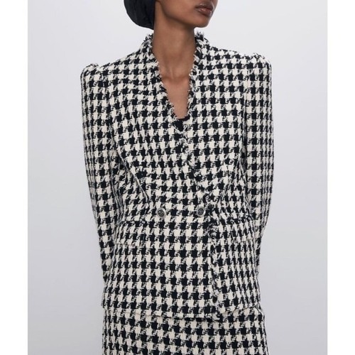 Zara black white tweed - zara,