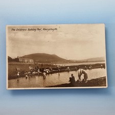 Aberystwyth Postcard 1929 Real Photo Wales Childrens Bathing Pool