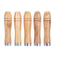 5pcs/set Wooden File Handle Replacement Strong Metal Collar For File Craft Tool