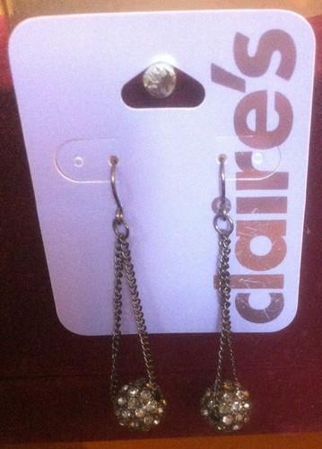 Earrings dangly black sparkle - dangly,