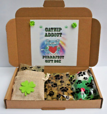 CATNIP ADDICT CAT GIFT BOX WITH CATNIP SACK TREATS & CATNIP MICE TOYS CAT KITTEN