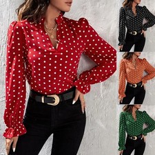 Womens Polka Dot Shirts Blouse