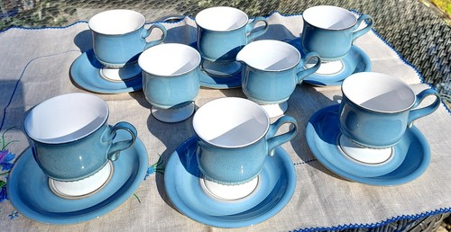 Denby blue castille cups and - 6,