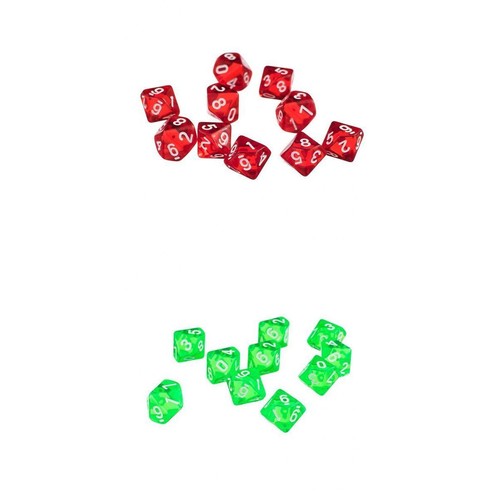 20pcs transparent d10 dice - transparent,