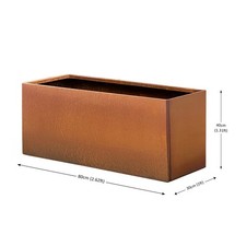 Metal Planter Garden Corten Steel or Black Plant Flower Bed Outdoor Trough Tub