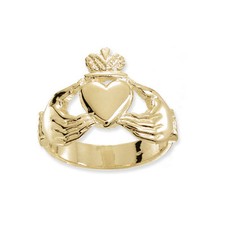 9ct yellow gold - gold, claddagh
