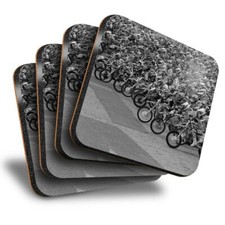 Set of 4 Square Coasters - BW