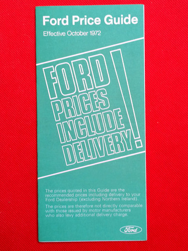 1972 ford price list escort - -,