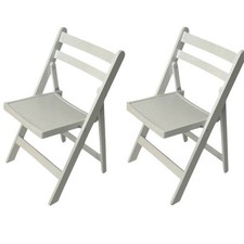 White wooden folding chairs - white,