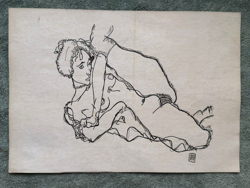 Egon schiele drawing - on, old