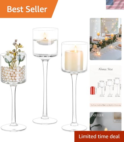 Tall glass candle holder - holder:, long