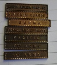 WW2 BARS FOR THE  VARIOUS STAR MEDALS