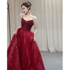 Red Ball Glitter Gown Prom