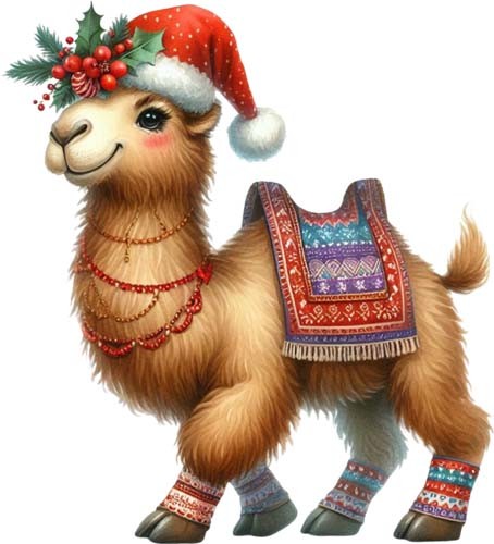 Christmas funny camel - funny, art