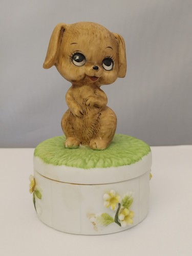 Vintage hand painted puppy - vintage,