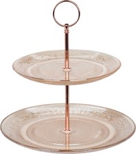 2 Tier Glass Cake Stand