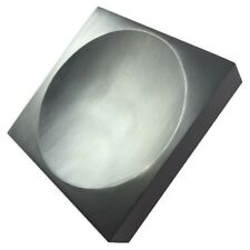 Solid Steel Doming Bench Block Anvil Concave Grooved 4" x 4" x 3/4" Tool