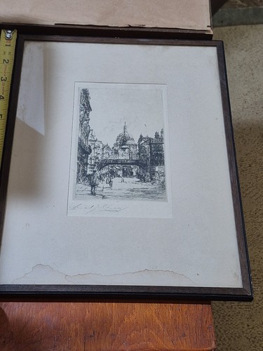 Edward cherry etching print - etching,