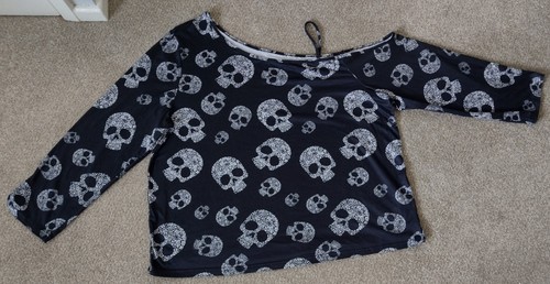 Ladies black skull - black,