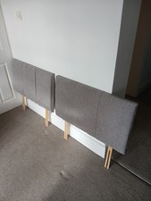 Two Single Upholstered Headboards In Grey