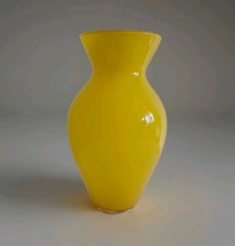 Vintage Mid Century Yellow Glass Vase