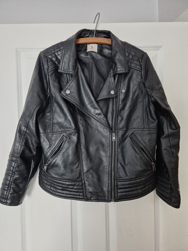 Women faux leather biker - women's,