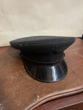 Black Vinyl Officers Peaked Hat Chauffeur Cap  58x7.1/4