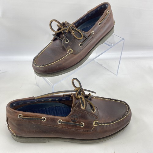 Timberland brown leather boat - leather,