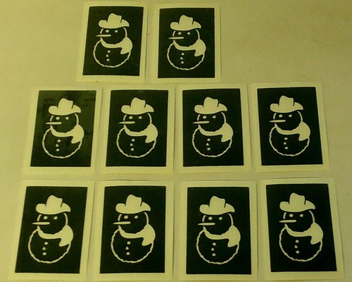 Snowman stencils for etching