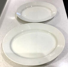 PAIR J&G Meakin SOL WARE Large White Ironstone Serving Plates Platters.