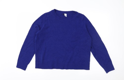 Womens blue knit pullover - womens,
