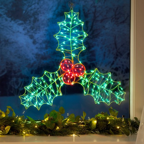 Holly rope light - light, christmas